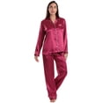 thumbnail image 1 of Just Love Womens Pajama Set (Satin Wine, 3X), 1 of 3