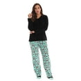 thumbnail image 1 of Just Love Womens Plush Pajama Pant Set with Matching Socks  Fun, Cozy Sleepwear with Sayings (Green Panda Jam, 1X), 1 of 5