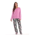 thumbnail image 1 of Just Love Womens Plush Pajama Pant Set with Matching Socks  Fun, Cozy Sleepwear with Sayings (Winter Snowflake Grey, 1X), 1 of 5