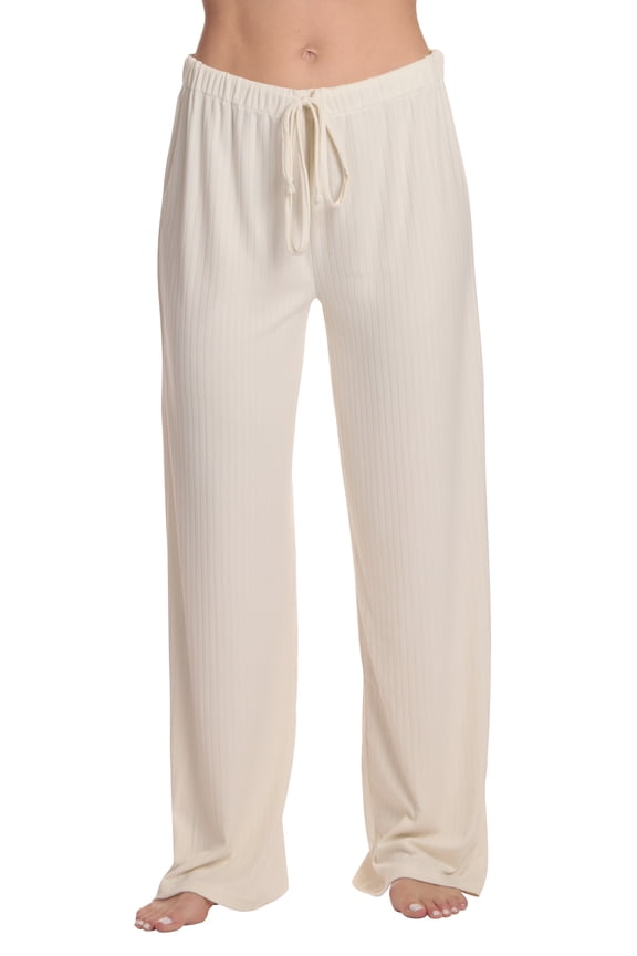 Womens Solid Poly Spandex Pajama Pants 6995-SLT-XL (Natural, 2X)