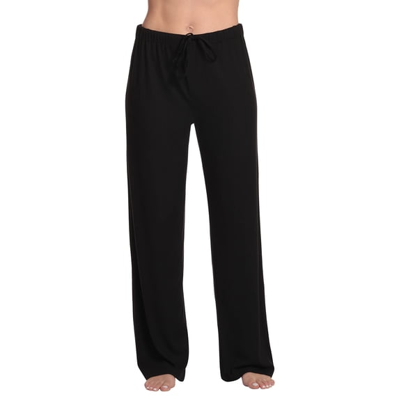 Just Love Womens Solid Poly Spandex Pajama Pants (Solid Black, 2X)