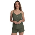 thumbnail image 1 of Just Love Womens Solid Poly Spandex Pajama Short Sets (Olive, 1X), 1 of 4