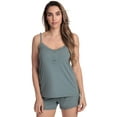 thumbnail image 1 of Just Love Womens Solid Poly Spandex Pajama Short Sets (Slated Haze, 2X), 1 of 4