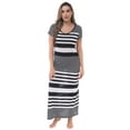 thumbnail image 1 of Just Love Womens Stripe Maxi Dress Knit Jersey T-Shirt Dress for Women (Black Verigated Stripe, 3X), 1 of 3