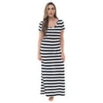 thumbnail image 1 of Just Love Womens Stripe Maxi Dress Knit Jersey T-Shirt Dress for Women (Black White Stripe, Medium), 1 of 3