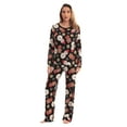 thumbnail image 1 of Just Love Womens Thermal Fleece Pajamas  Extra Warm & Cozy Winter Sleepwear (Black - Holiday, 1X), 1 of 3