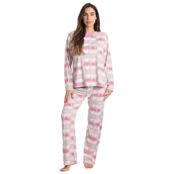 Just Love Womens Ultra Soft Pajamas for Women (Brushed Grey I Heart Sleep, Small)