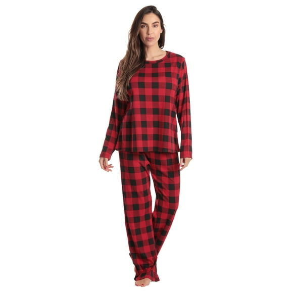 Just Love Womens Ultra Soft Pajamas for Women  (Brushed Red Black Buffalo Plaid, 2X)