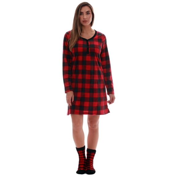 Just Love Womens Ultra-Soft Sleep Shirt Nightgown with Matching Fuzzy Socks