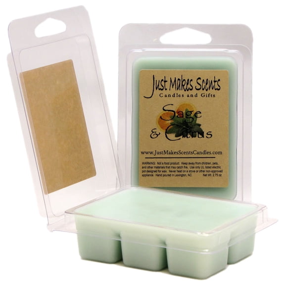 Just Makes Scents Candle and Gifts Wax Melts, Sage and Citrus, 2-Pack