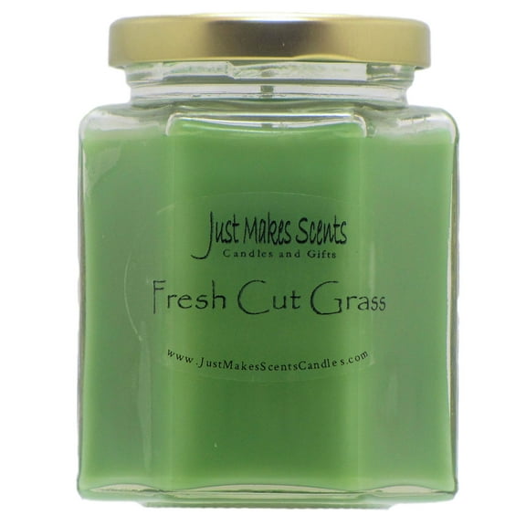 Just Makes Scents Fresh Cut Grass Scented Container Candles, 8 oz with 40 h Burn Time