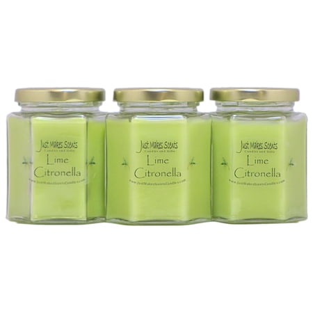 Just Makes Scents Lime Citronella Scented Candle with 40 h Burn Time (3-Pack)