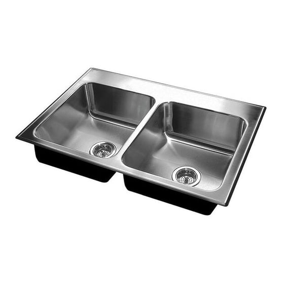 Drop-In Sink, 3 Hole, 12" x 12", Stainless steel