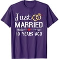 thumbnail image 1 of Just Married 10 Years Ago 10th Anniversary Gift for Couple T-Shirt, 1 of 2