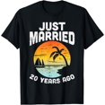 thumbnail image 1 of Just Married 20 Years Ago Anniversary Cruise Couple Gift T-Shirt, 1 of 4