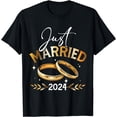 thumbnail image 1 of Just Married 2024 Happy Wedding Matching Wedding For Couple T-Shirt, 1 of 4