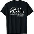 Just Married 2024 Honeymoon Wedding Couples Fiancee TShirt