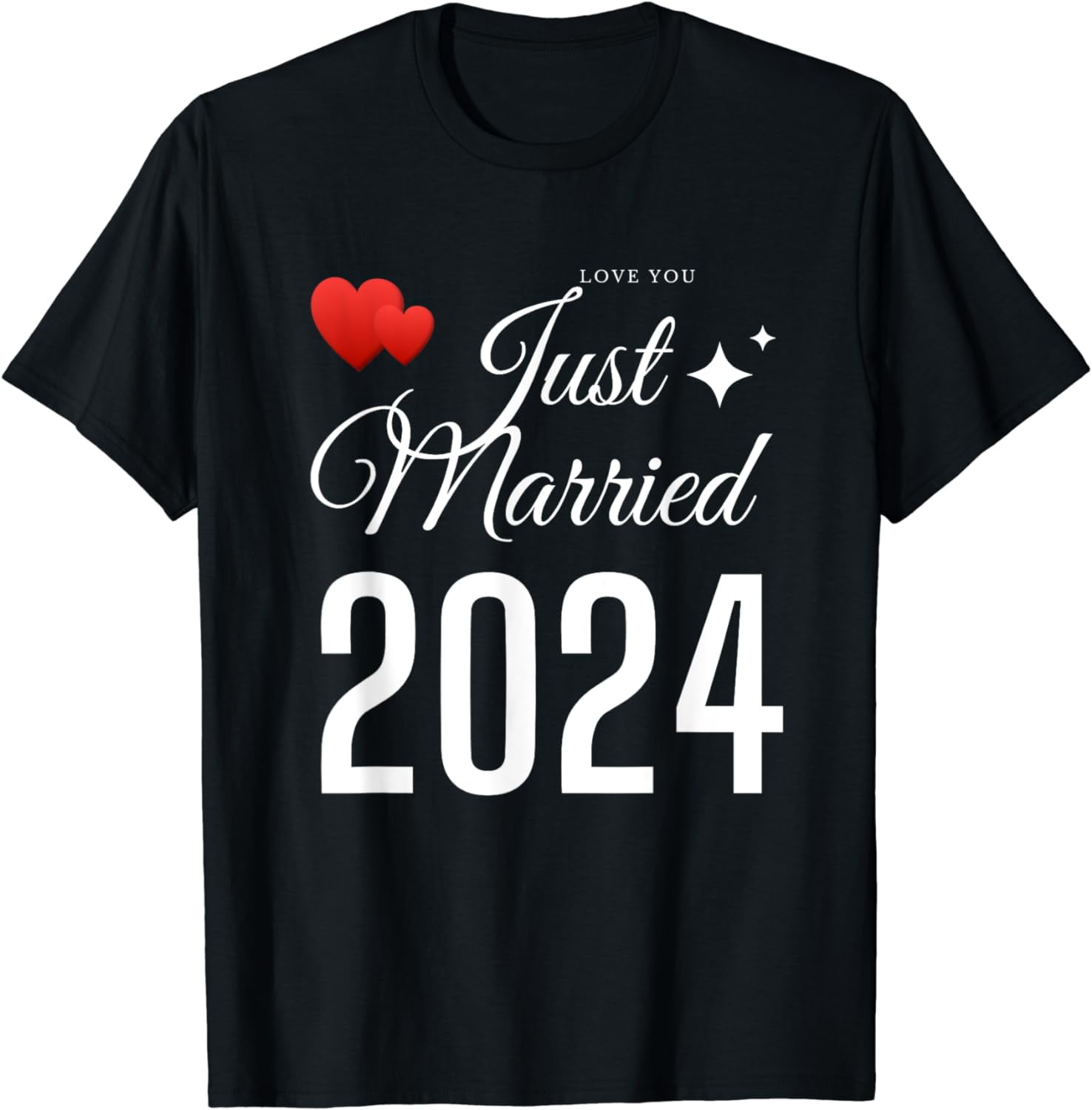 Just Married 2024 Wedding Ring Matching Wedding Planning TShirt