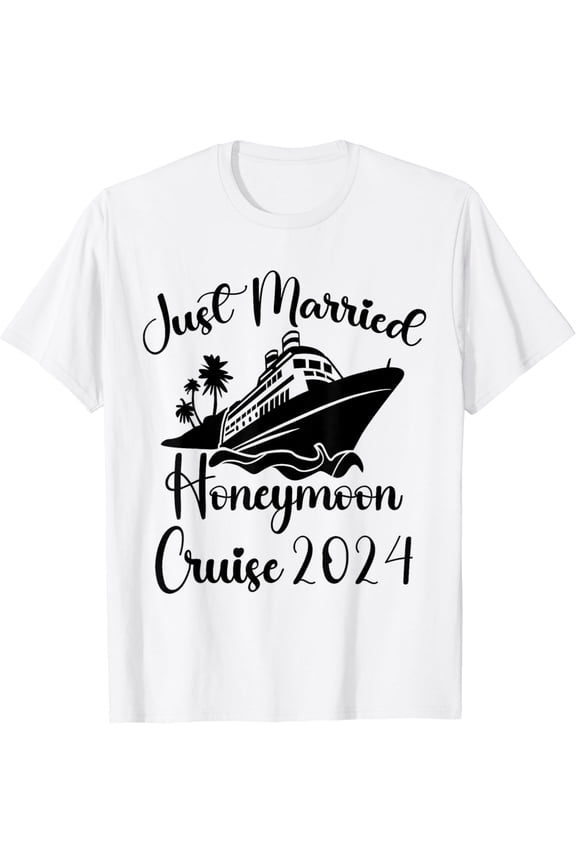 Just Married 2024 Wedding Rings Matching Couple Newlyweds T-Shirt mens t shirt，white，women，funny，misfits，men，journey