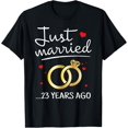 thumbnail image 1 of Just Married 23 Years Ago Funny Couple 23rd Anniversary Gift T-Shirt, 1 of 3
