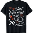 thumbnail image 1 of Just Married 24 years Ago 24th Wedding Anniversary Party T-Shirt, 1 of 4