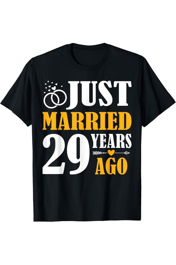 Just Married 29 Years Ago 29th Wedding Anniversary T-Shirt