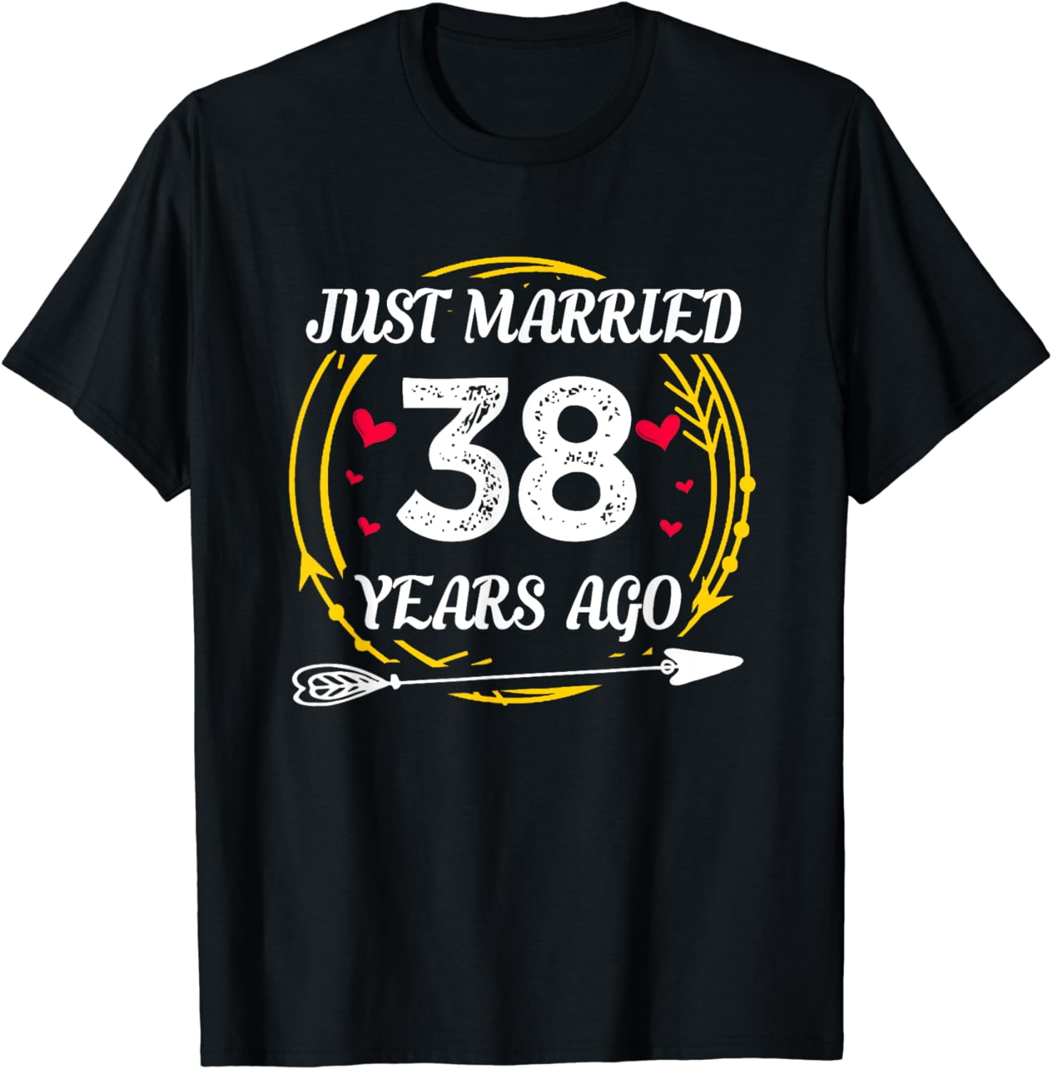 Just Married 38 Years Ago - Couple 38th Wedding Anniversary T-Shirt ...