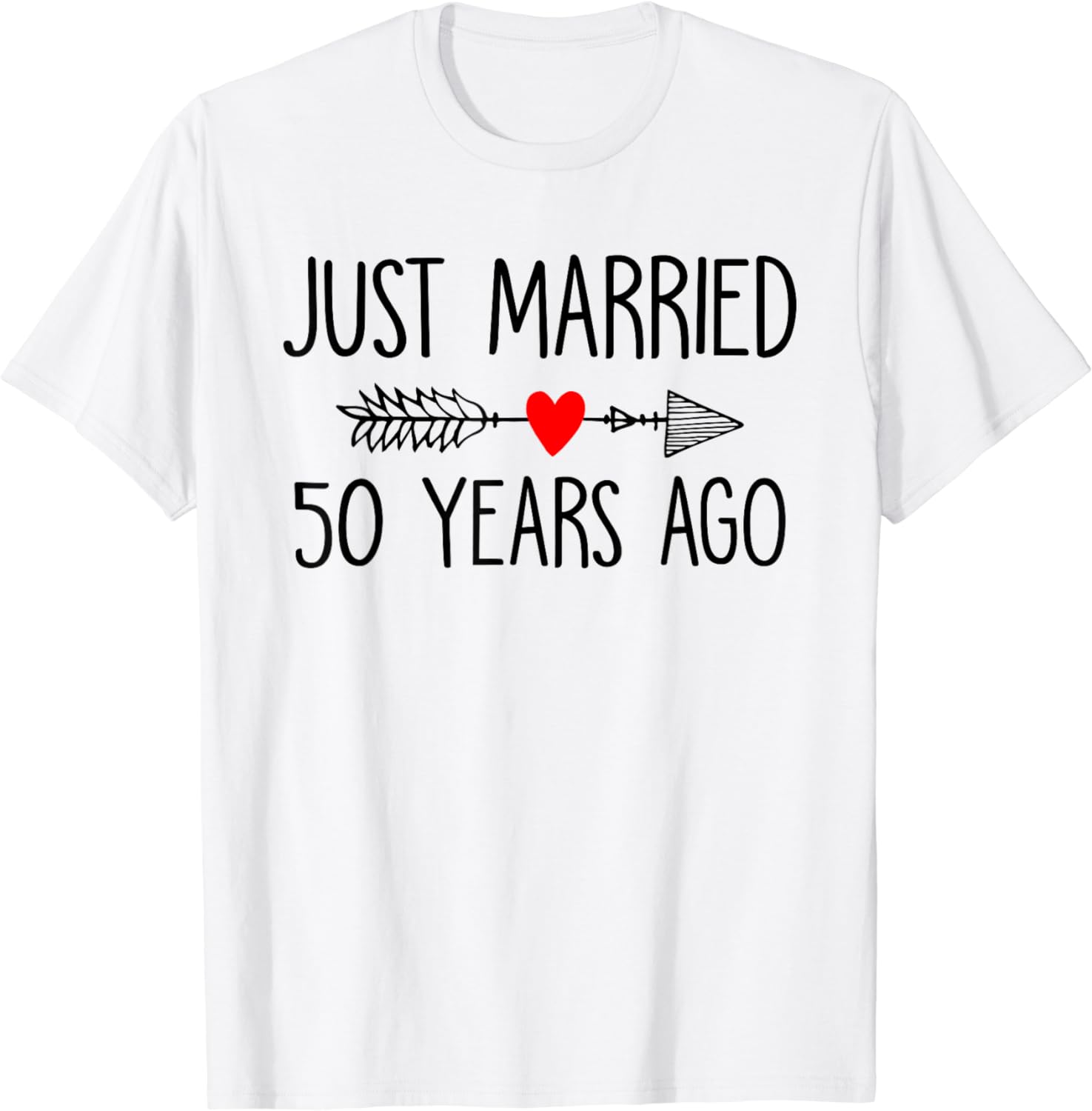 Just Married 50 Years Ago 50th Wedding Anniversary Couple T-Shirt ...