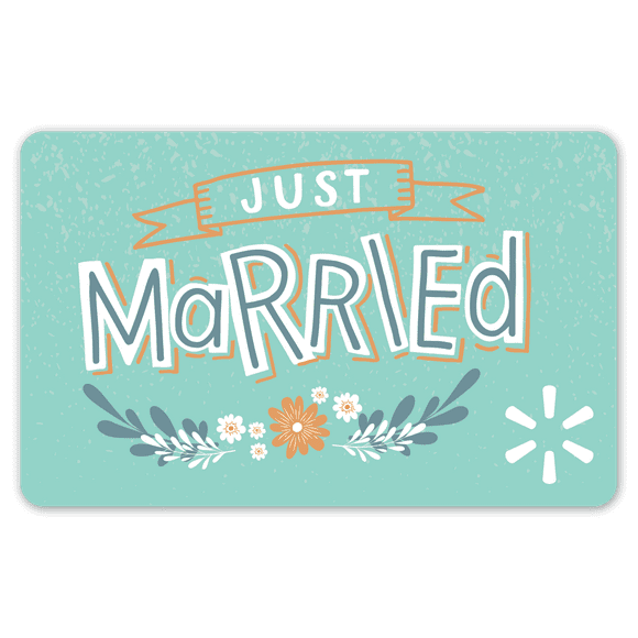 Just Married Aqua Walmart Gift Card