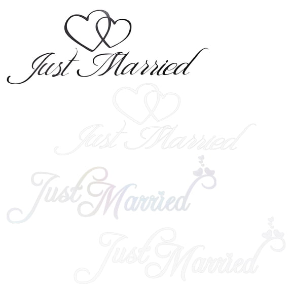 Just Married Car Decals 4 Sheets Wedding Car Decorations Just Married Window Stickers Window Cling Vinyl Wall Art Decal Wedding Quot