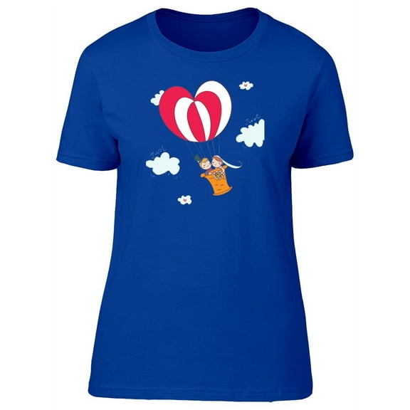 Just Married Couple On Balloon T-Shirt Women -Image by Shutterstock, Female Large