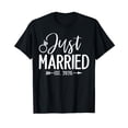 thumbnail image 1 of Just Married Est 2026 Honeymoon Wedding Couples Matching T-Shirt, 1 of 5