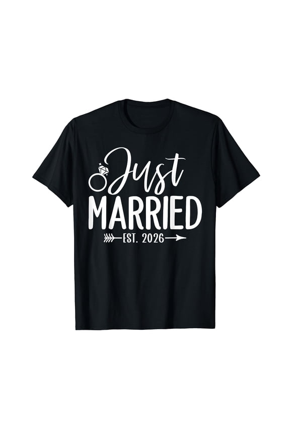 Just Married Est 2026 Honeymoon Wedding Couples Matching T-Shirt