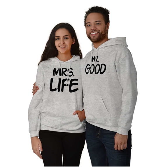 Just Married Newlyweds Cute Matching Hoodie Hooded Sweatshirt Men Brisco Brands S