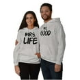 thumbnail image 1 of Just Married Newlyweds Cute Matching Men's Big & Tall Graphic Hoodie Brisco Brands 2X, 1 of 5