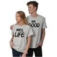 thumbnail image 1 of Just Married Newlyweds Cute Matching Women's Graphic T Shirt Tees Brisco Brands L, 1 of 6