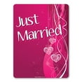 thumbnail image 1 of Just Married Pink Car Sign Magnet, 1 of 1