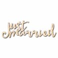 thumbnail image 1 of Just Married Sign Unfinished Wood Cutout Home Decor DIY Wedding 14" / 1/4", 1 of 3