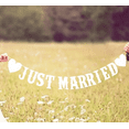 thumbnail image 1 of Just Married Wedding Bunting Decor - Mr & Mrs Car Banner Decorations, 1 of 3