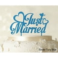 thumbnail image 1 of "Just Married Wedding Cake Topper Custom Name Cake Topper Color Option Available 5""-7"" Inches Wide", 1 of 1