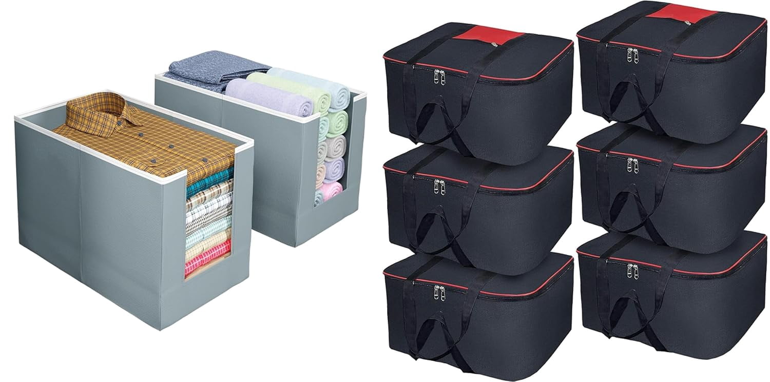Stackable Packing Sack Just Mart Stackable Shirt Stacker Storage Bins Closet Organizers ...