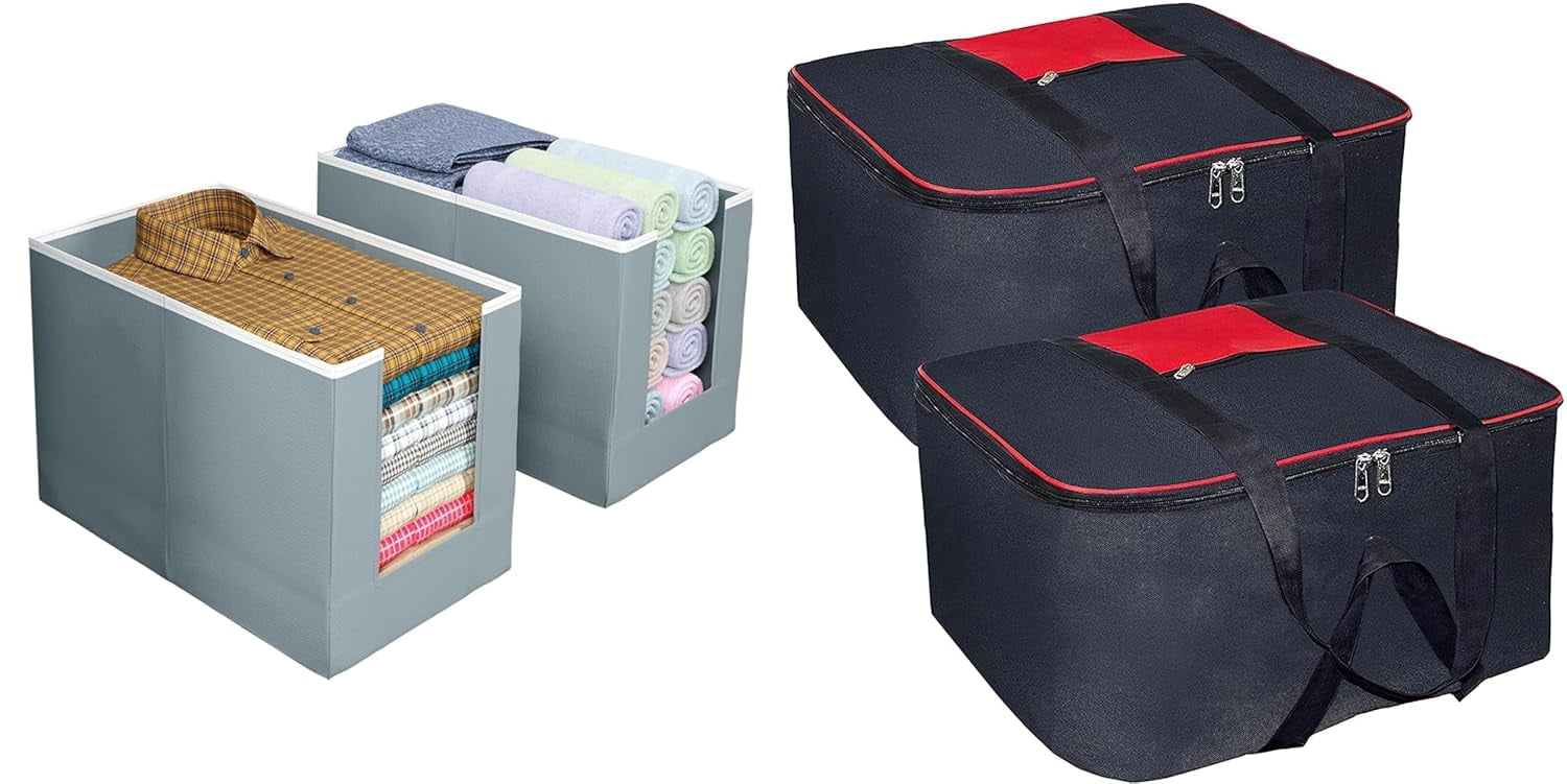 Stackable Packing Sack Just Mart Stackable Shirt Stacker Storage Bins Closet Organizers ...