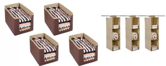 Just Mart Stackable Shirt Stacker Storage Bins Closet Organizers ...