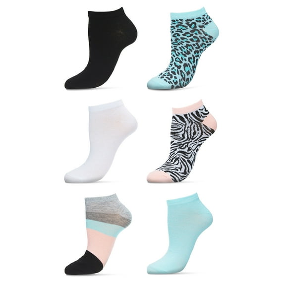 Just Me 6 Pair Women's Animal Print Low Cut Socks - Mens - Male