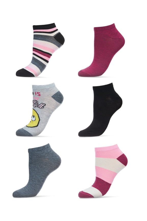 Women's 6 Pair Pack Eye Roll Emoji Low Cut Socks - Womens - Female, 9-11, Assorted Colors