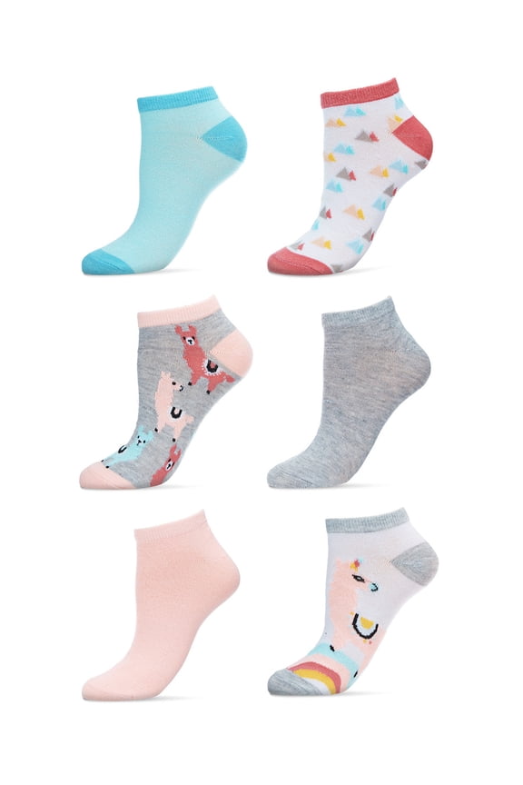 Women's 6 Pair Pack Lovely Llama Low Cut Socks - Womens - Female, 9-11, Assorted
