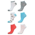 thumbnail image 1 of Just Me Women's 6 Pair Pack Sloth Faces Low Cut Socks - Womens - Female, 9-11, Assorted, 1 of 2