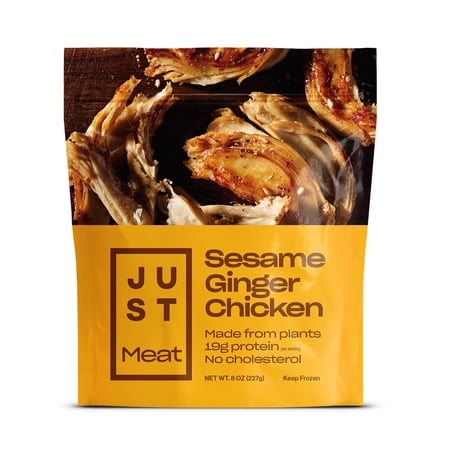 Just Meat Plant-Based Sesame Ginger Chicken – 19g Protein, Vegan, No Cholesterol, Frozen 8oz
