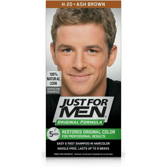 Just Men 5Min H 20 Ash Brown 100% Natural Look Original, 3 Pack