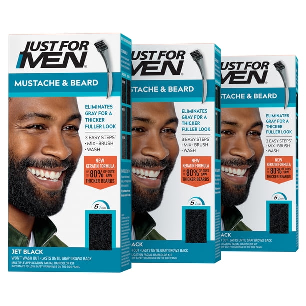 Just For Men Mustache & Beard, Beard Dye for Men with Brush